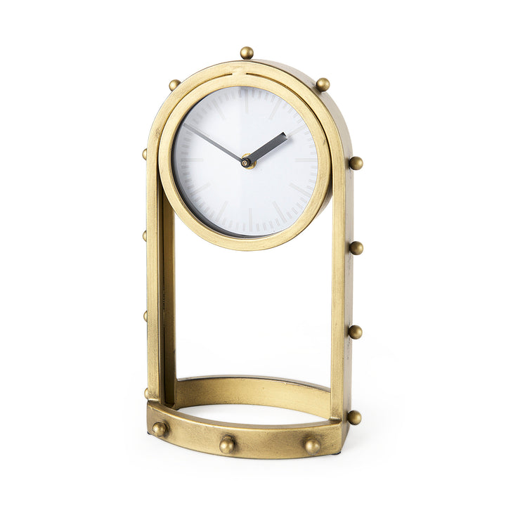 Marian Gold Studded Table Clock Decor Mercana