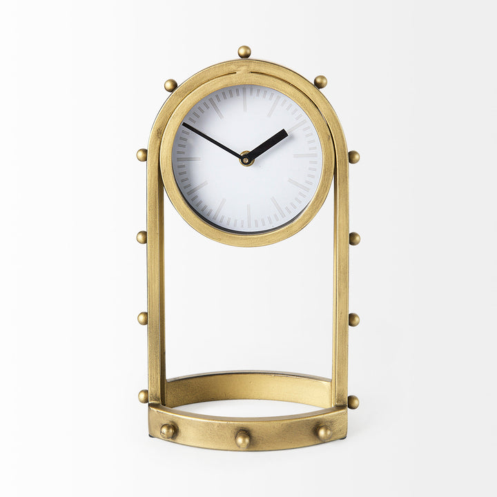 Marian Gold Studded Table Clock Decor Mercana