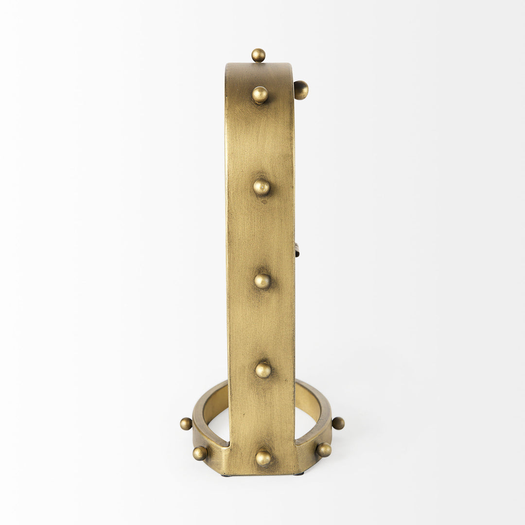 Marian Gold Studded Table Clock Decor Mercana