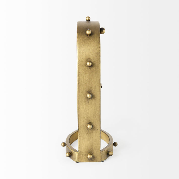 Marian Gold Studded Table Clock Decor Mercana