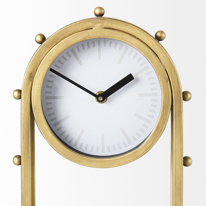 Marian Gold Studded Table Clock Decor Mercana
