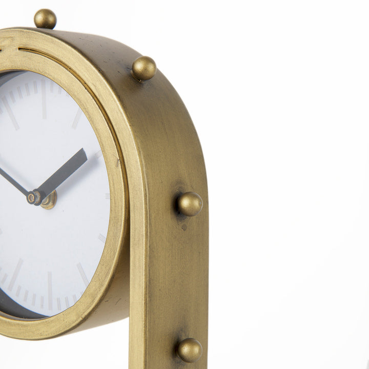 Marian Gold Studded Table Clock Decor Mercana