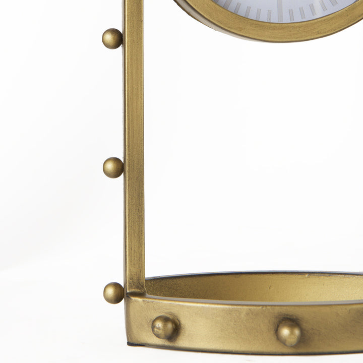 Marian Gold Studded Table Clock Decor Mercana