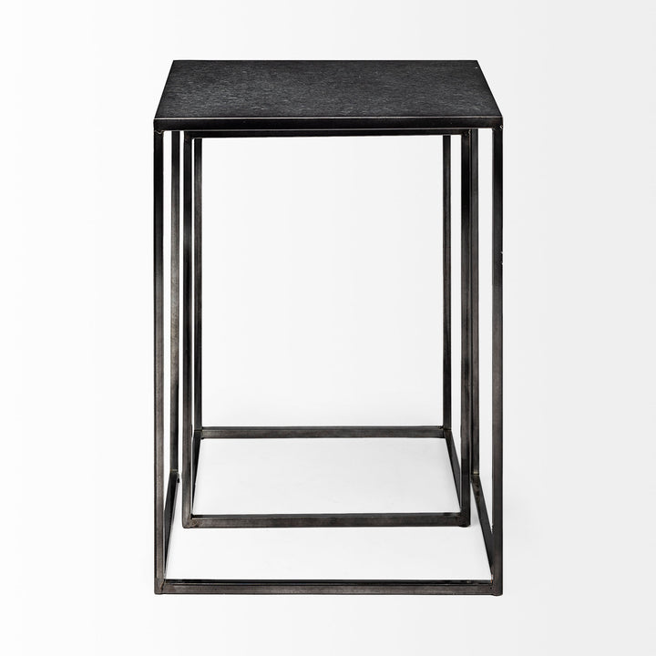 Kasey (Set of 2) Galvanized Metal Nesting Accent Tables Dining Room Mercana
