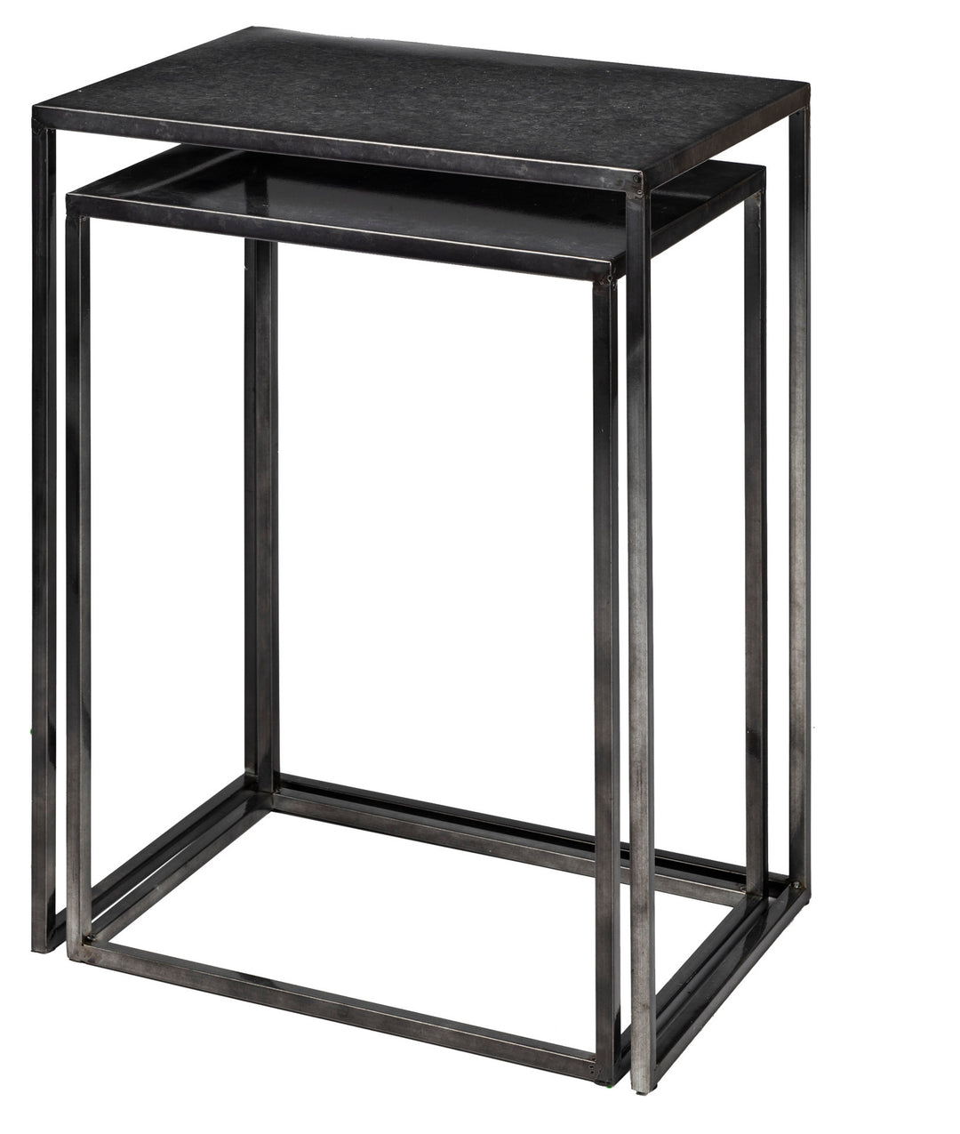Kasey (Set of 2) Galvanized Metal Nesting Accent Tables Dining Room Mercana