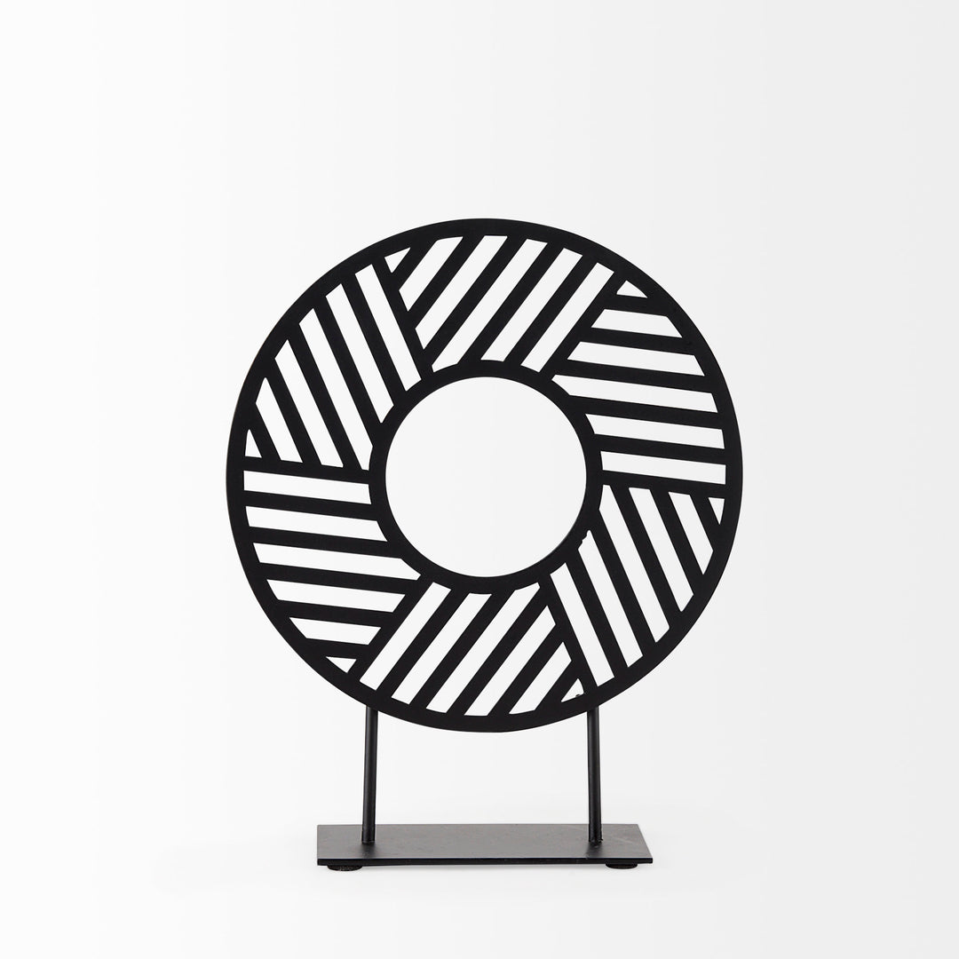 Micra Matte Black Metal Decorative Object on a Stand Decor Mercana