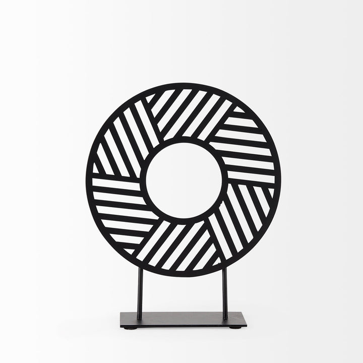 Micra Matte Black Metal Decorative Object on a Stand Decor Mercana
