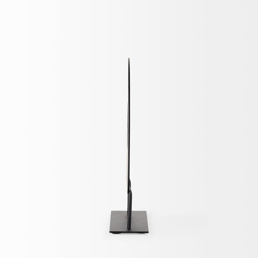 Micra Matte Black Metal Decorative Object on a Stand Decor Mercana