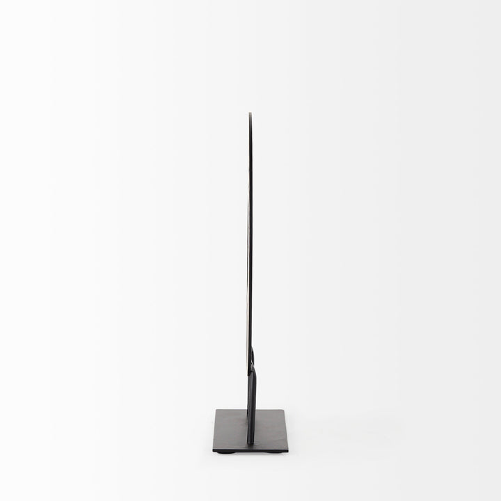 Micra Matte Black Metal Decorative Object on a Stand Decor Mercana