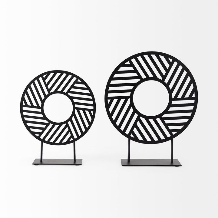 Micra Matte Black Metal Decorative Object on a Stand Decor Mercana