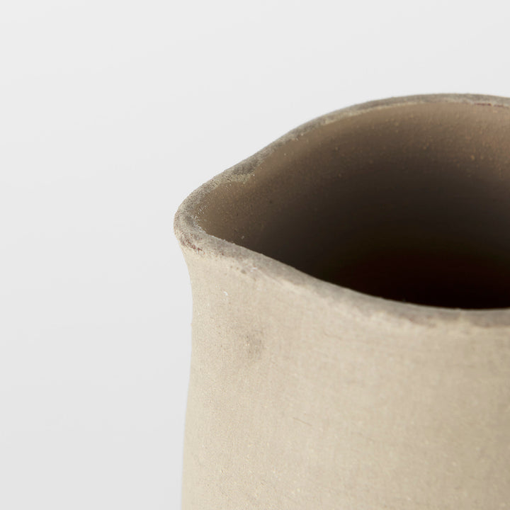 Garand Small 13H Two-Toned White Natural Ceramic Jug Decor Mercana