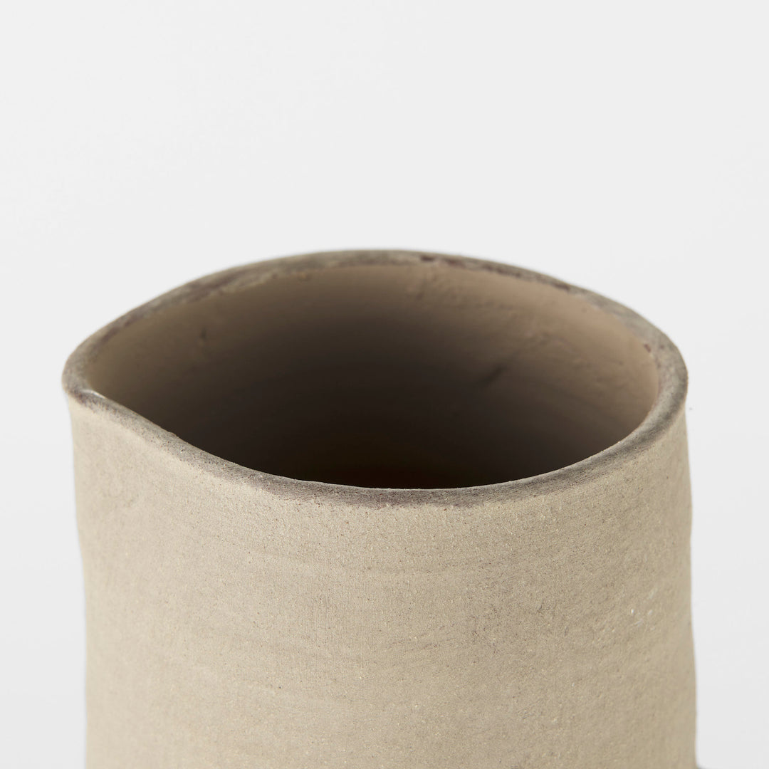 Garand Medium 15H Two-Toned White Natural Ceramic Jug Decor Mercana
