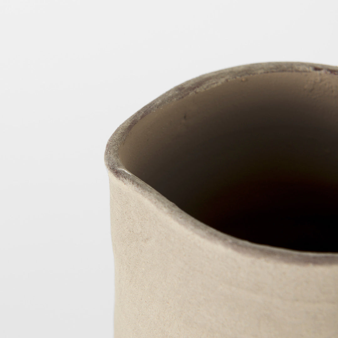 Garand Medium 15H Two-Toned White Natural Ceramic Jug Decor Mercana
