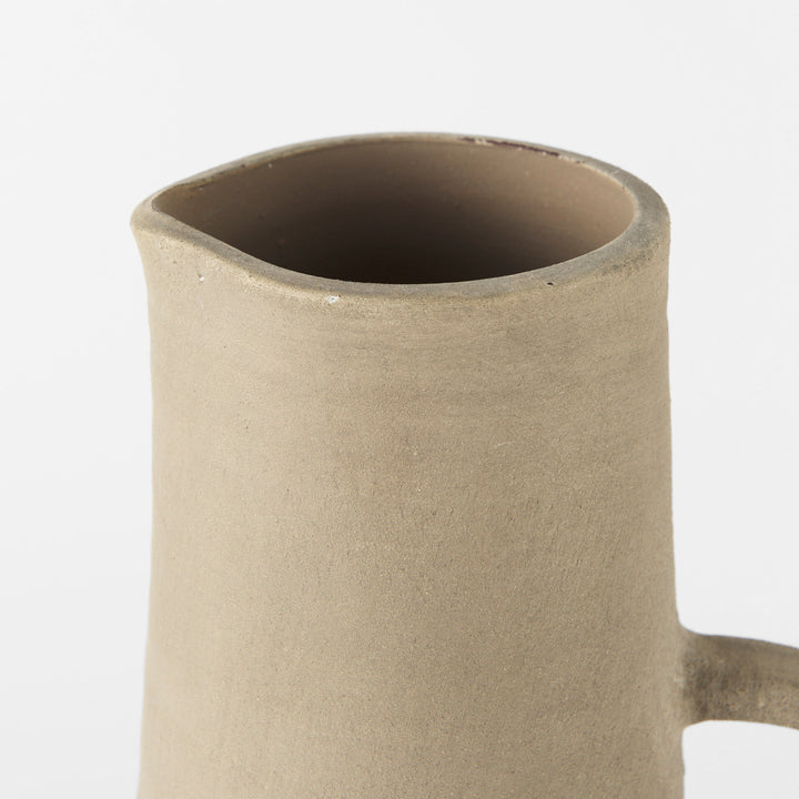 Garand Large 18.8H Two-Toned White Natural Ceramic Jug Decor Mercana