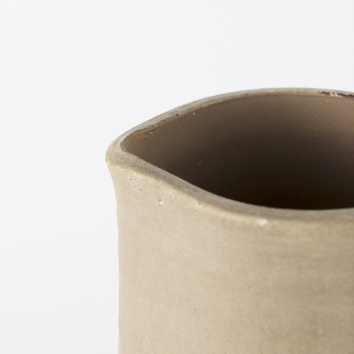 Garand Large 18.8H Two-Toned White Natural Ceramic Jug Decor Mercana