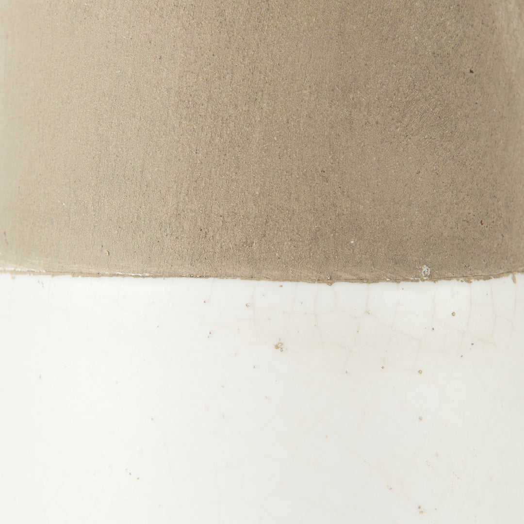 Garand Large 18.8H Two-Toned White Natural Ceramic Jug Decor Mercana