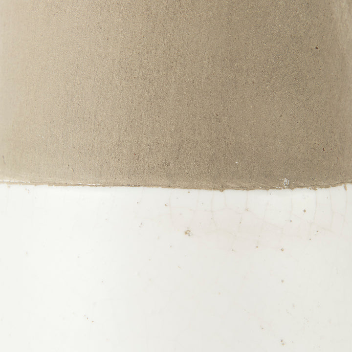 Garand Large 18.8H Two-Toned White Natural Ceramic Jug Decor Mercana