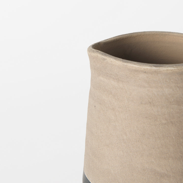 Garand Small 13H Two-Toned Black/Natural Ceramic Jug Decor Mercana