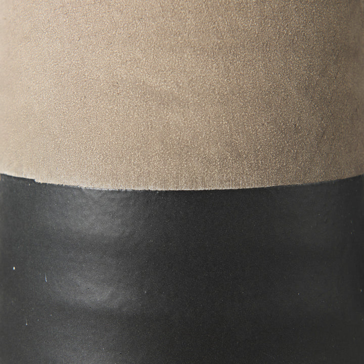 Garand Small 13H Two-Toned Black/Natural Ceramic Jug Decor Mercana