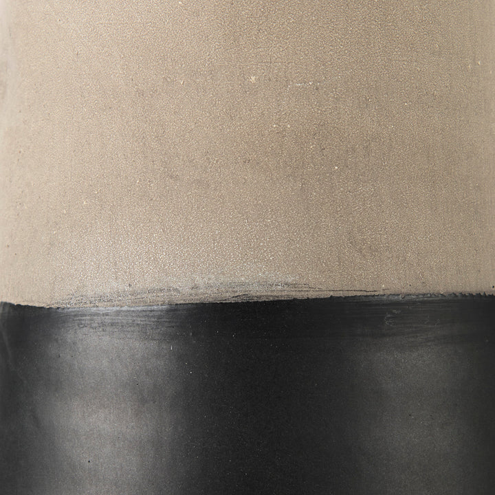 Garand Large 18.8H Two-Toned Black/Natural Ceramic Jug Decor Mercana