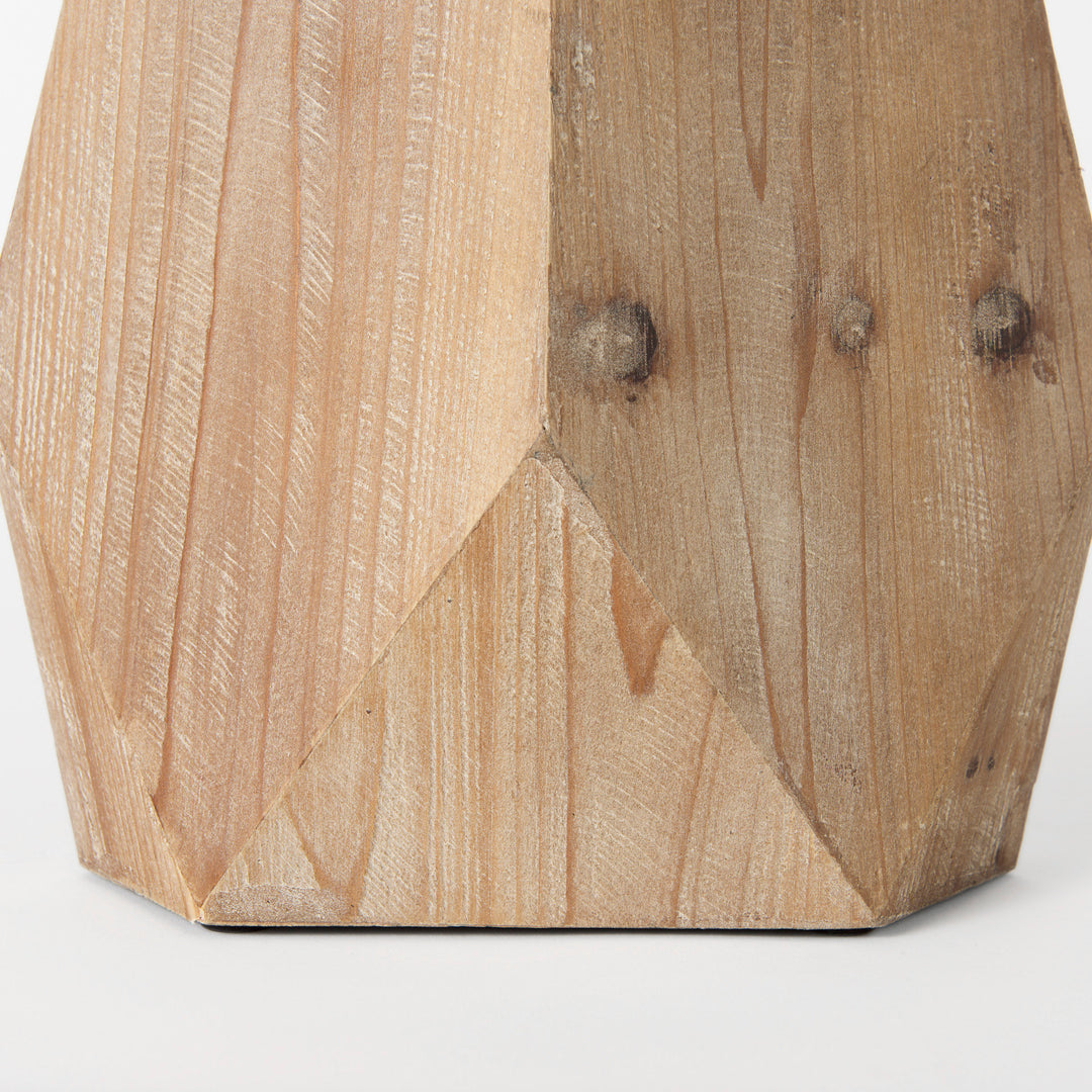 Allen III Tall Natural Wooden Base Oval Vase Decor Mercana