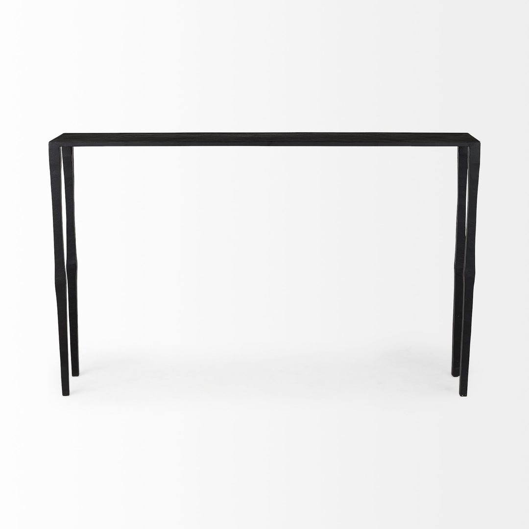 Timothy 48.0 X 8.0 X 30.0 Ebony Black Iron Console Table Dining Room Mercana