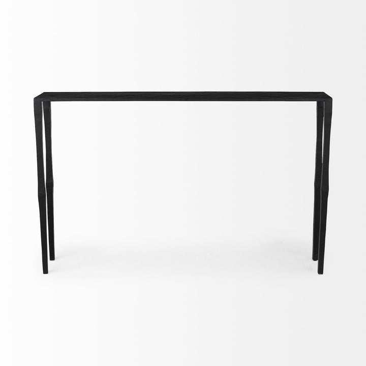 Timothy 48.0 X 8.0 X 30.0 Ebony Black Iron Console Table Dining Room Mercana