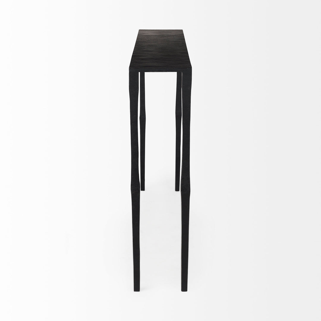 Timothy 48.0 X 8.0 X 30.0 Ebony Black Iron Console Table Dining Room Mercana