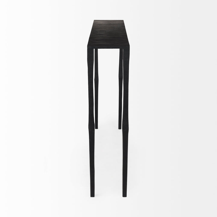 Timothy 48.0 X 8.0 X 30.0 Ebony Black Iron Console Table Dining Room Mercana