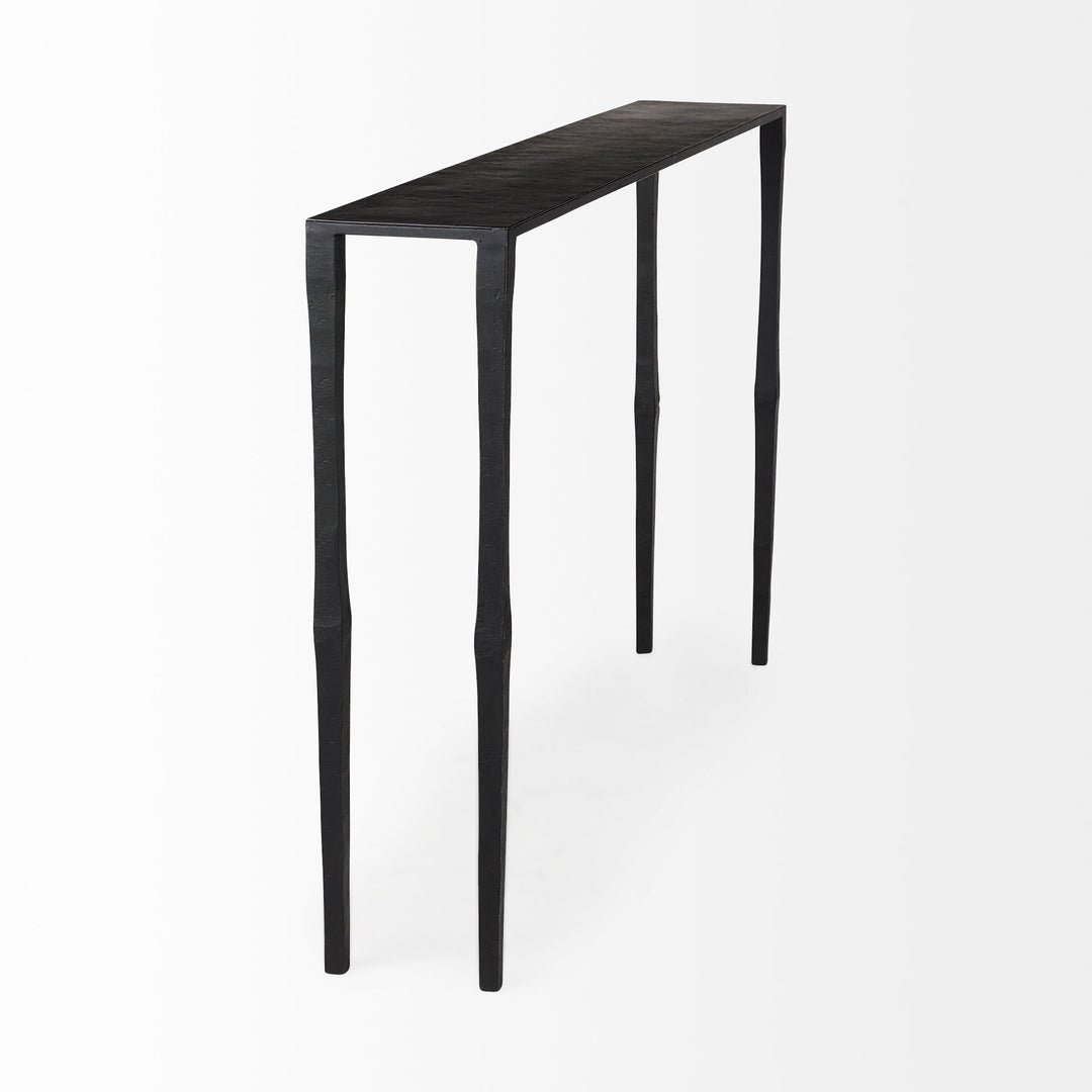 Timothy 48.0 X 8.0 X 30.0 Ebony Black Iron Console Table Dining Room Mercana