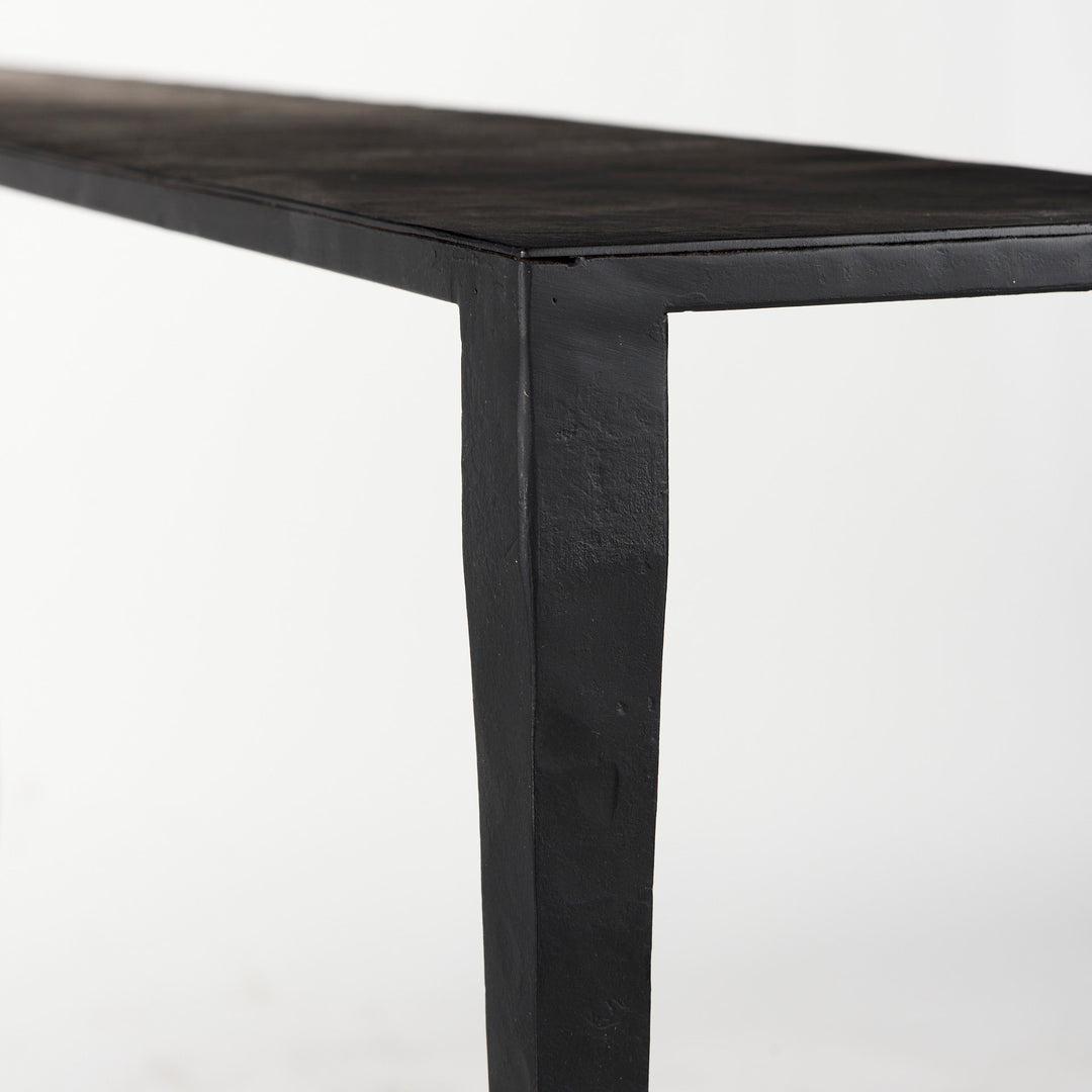 Timothy 48.0 X 8.0 X 30.0 Ebony Black Iron Console Table Dining Room Mercana