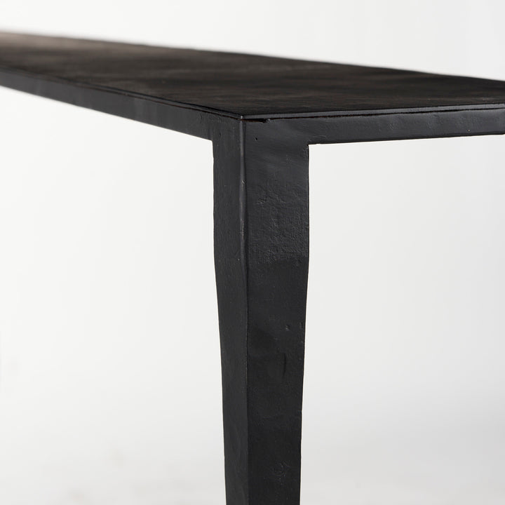 Timothy 48.0 X 8.0 X 30.0 Ebony Black Iron Console Table Dining Room Mercana