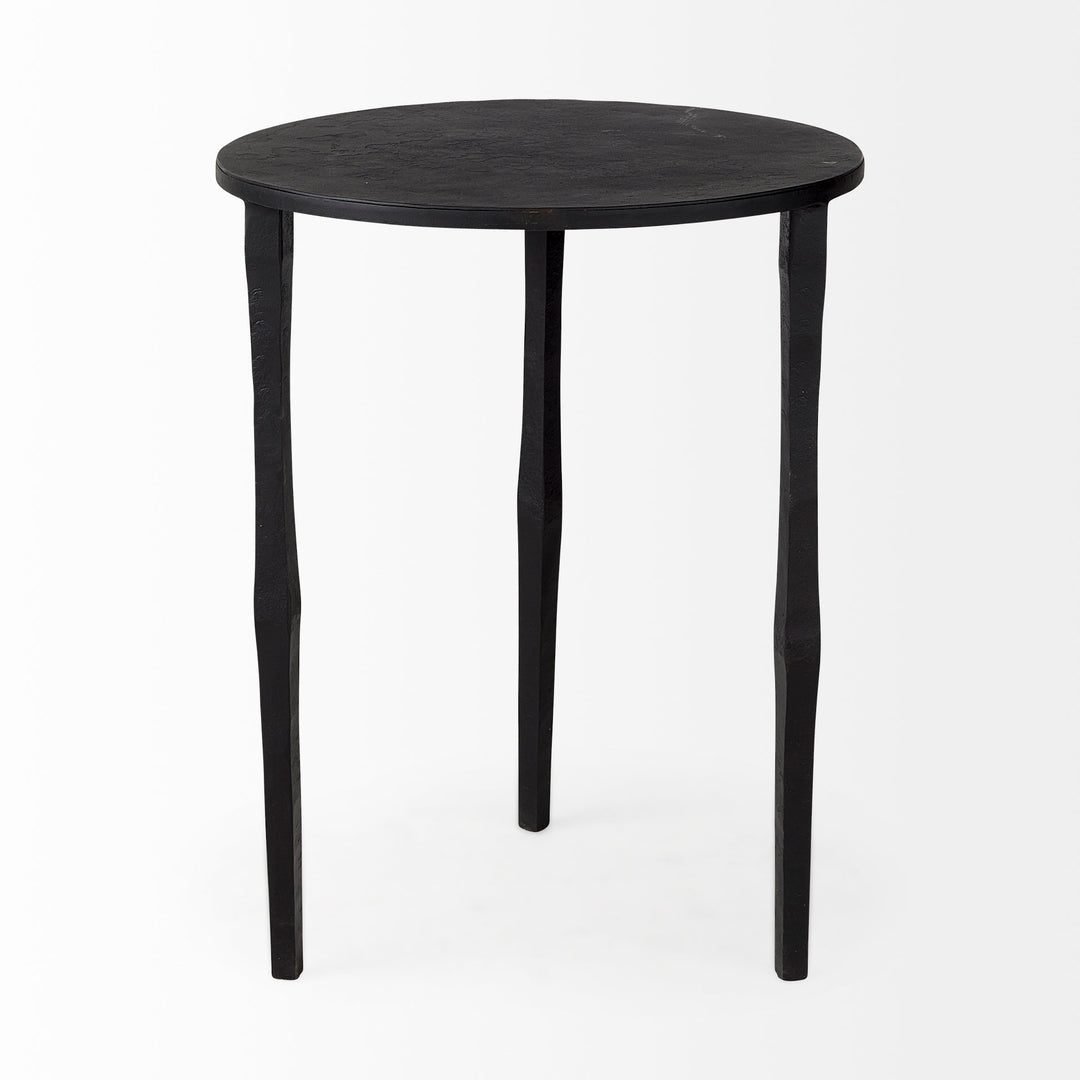 Timothy Ebony Black Iron Side Table Living Room Mercana