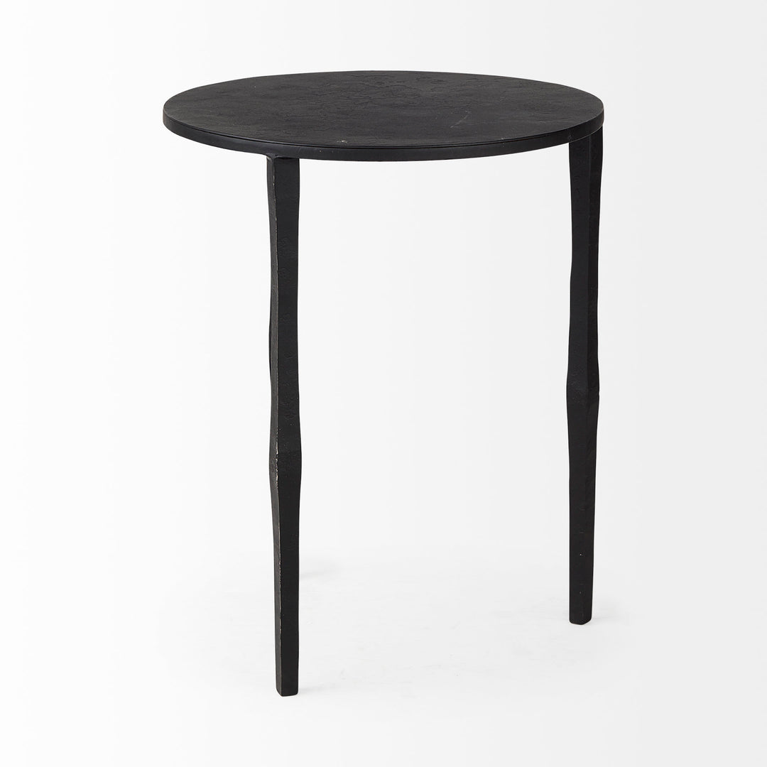 Timothy Ebony Black Iron Side Table Living Room Mercana
