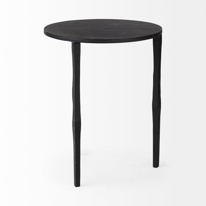 Timothy Ebony Black Iron Side Table Living Room Mercana
