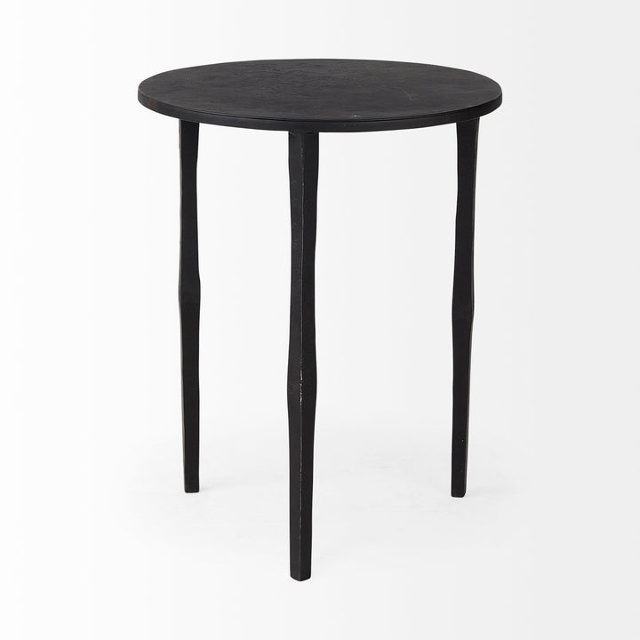 Timothy Ebony Black Iron Side Table Living Room Mercana