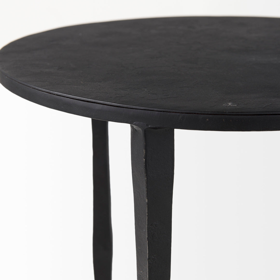 Timothy Ebony Black Iron Side Table Living Room Mercana