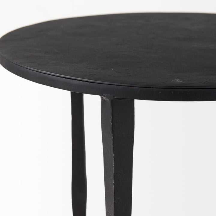 Timothy Ebony Black Iron Side Table Living Room Mercana