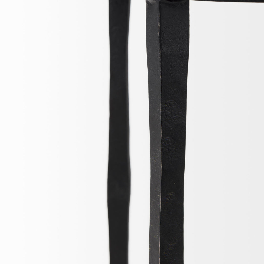 Timothy Ebony Black Iron Side Table Living Room Mercana