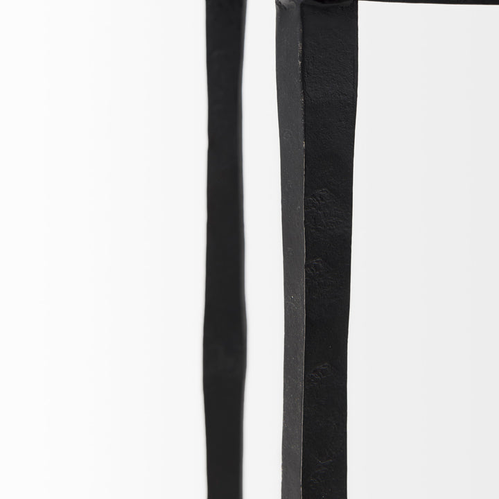 Timothy Ebony Black Iron Side Table Living Room Mercana