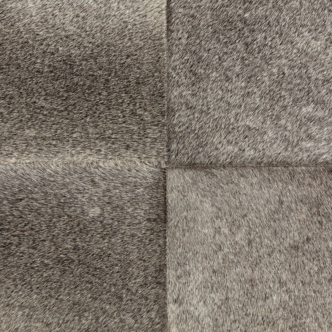 Zahavi I 23"H grey-toned hair-on-hide ottoman Living Room Mercana