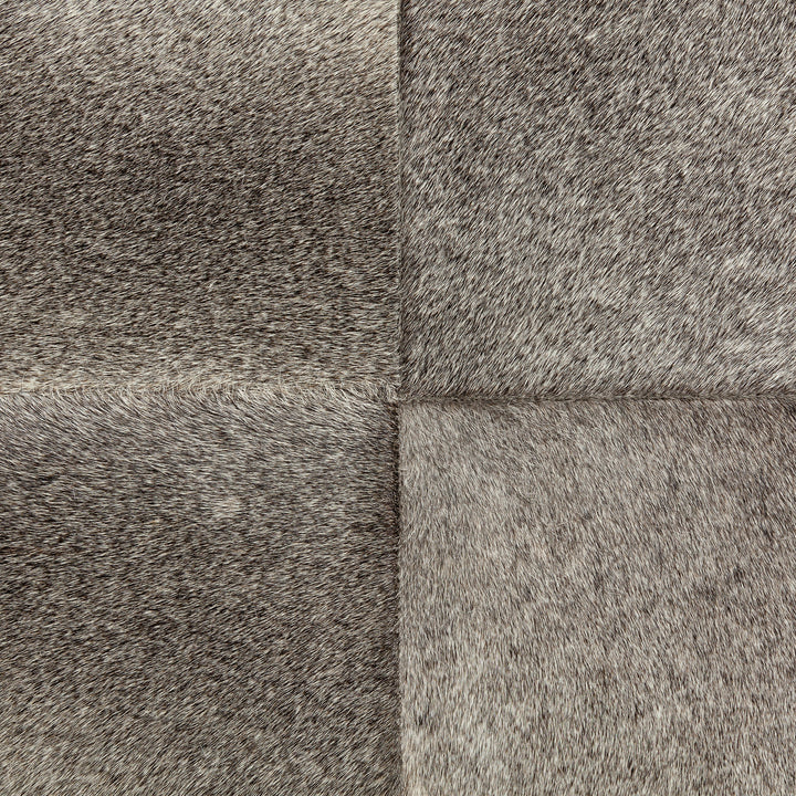 Zahavi I 23"H grey-toned hair-on-hide ottoman Living Room Mercana