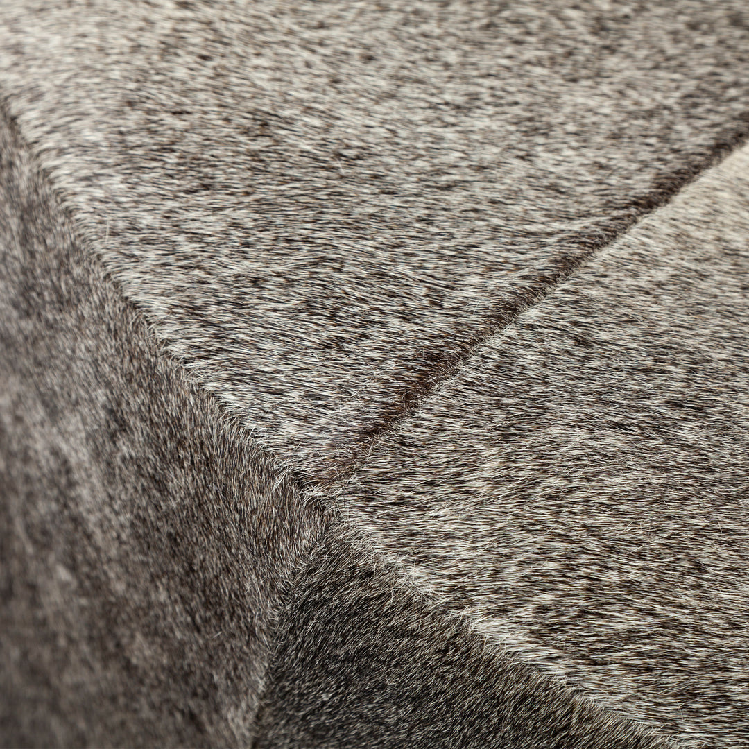 Zahavi I 23"H grey-toned hair-on-hide ottoman Living Room Mercana