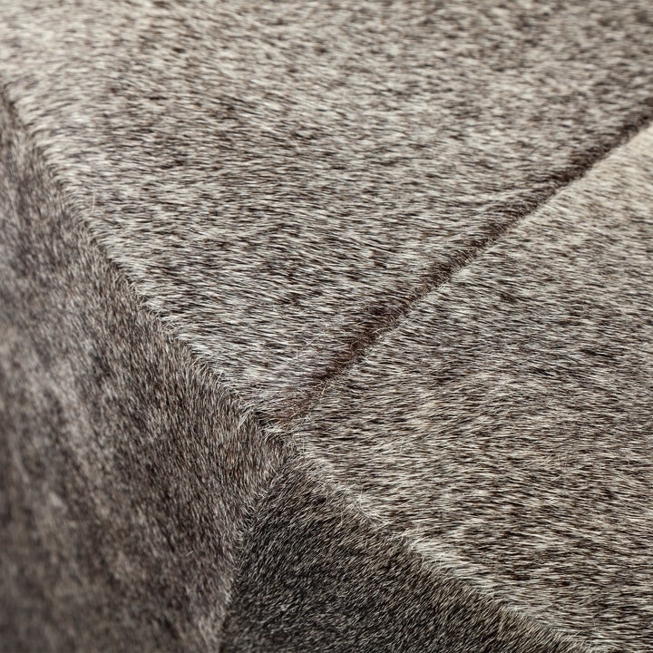 Zahavi I 23"H grey-toned hair-on-hide ottoman Living Room Mercana