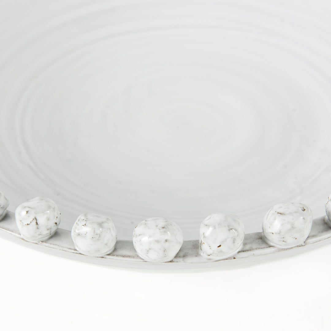 Basin 16" Round Off-White Glazed Decorative Bowl Decor Mercana