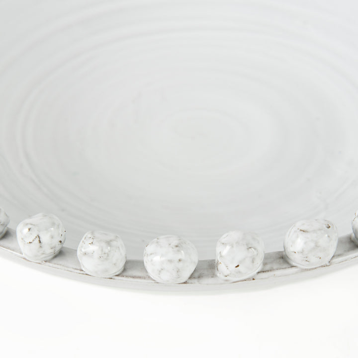 Basin 16" Round Off-White Glazed Decorative Bowl Decor Mercana