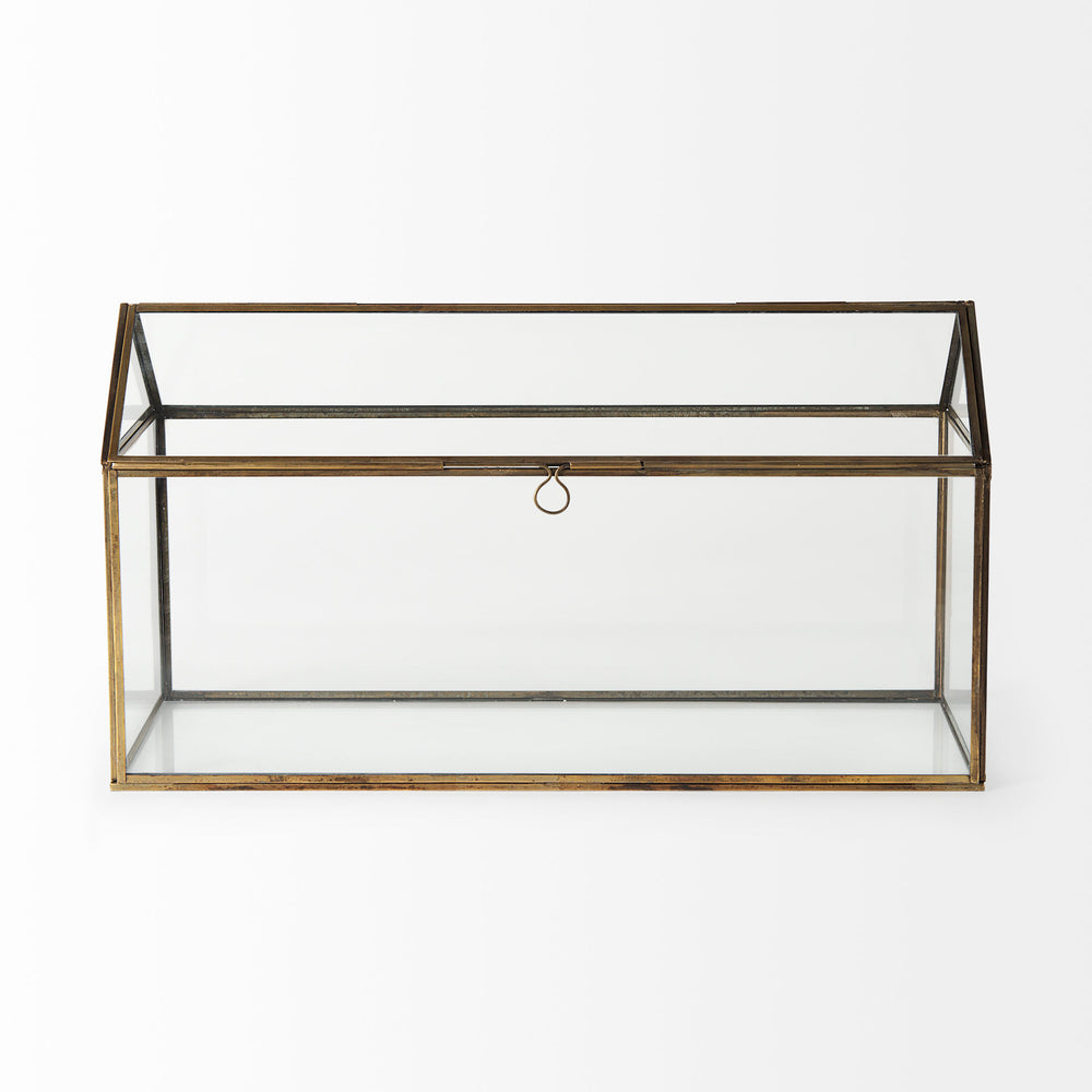 Hutt Gold Glass Terrarium Box Decor Mercana