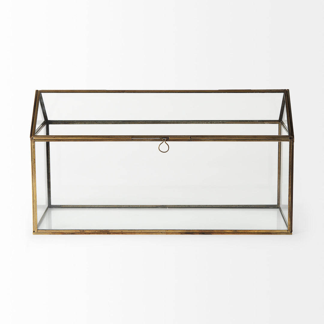 Hutt Gold Glass Terrarium Box Decor Mercana
