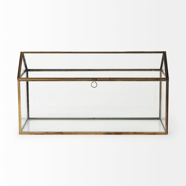 Hutt Gold Glass Terrarium Box Decor Mercana