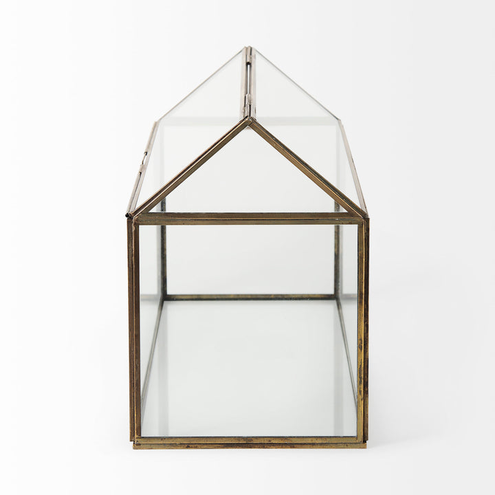 Hutt Gold Glass Terrarium Box Decor Mercana